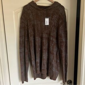 John Varvatos Men’s Long Sleeve Jacquard Pullover Hoodie Nutmeg XXL MSRP: $398